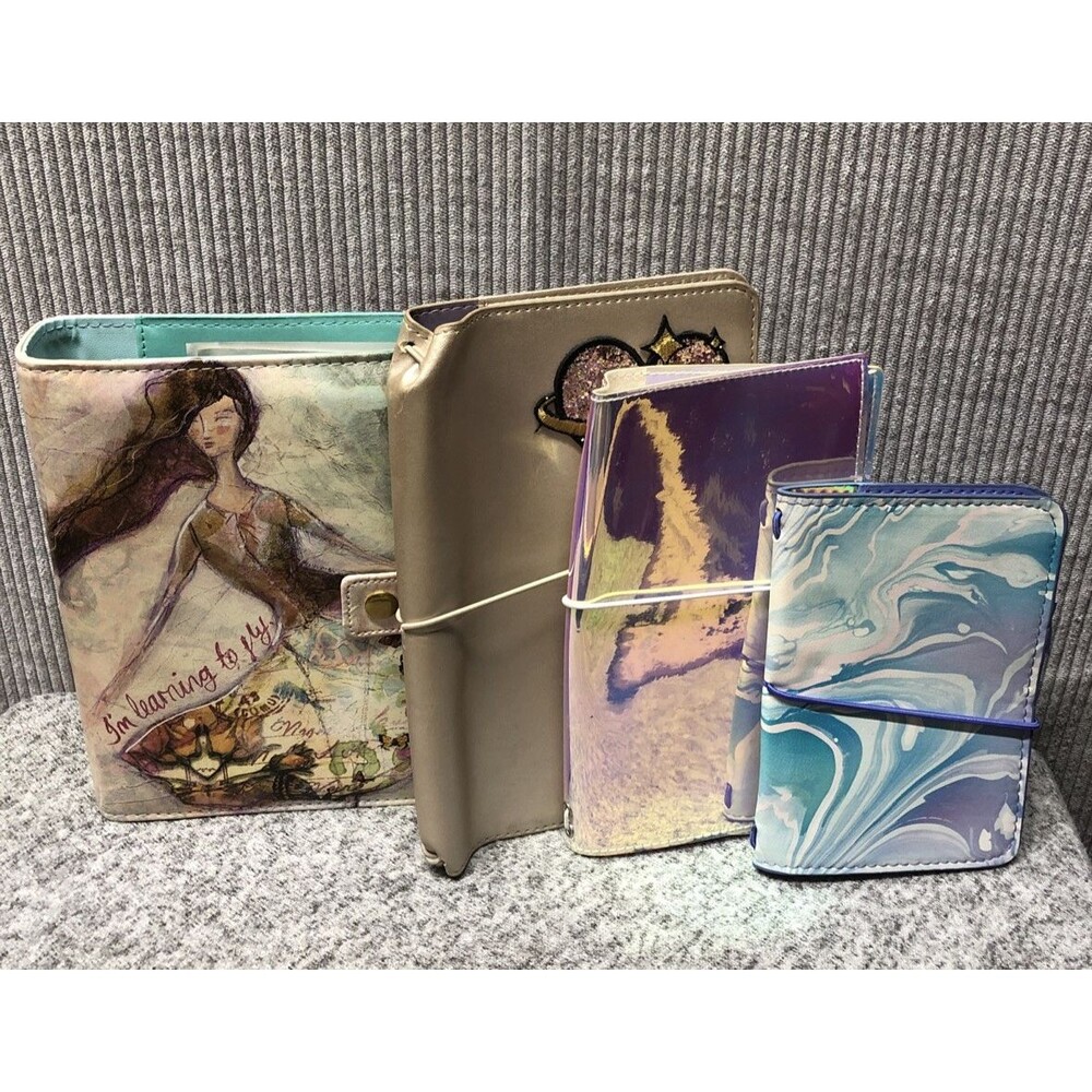 Lot Of 4 Planners Jane Davenport Watercolor Heidi Swapp Notebook Cover Journal